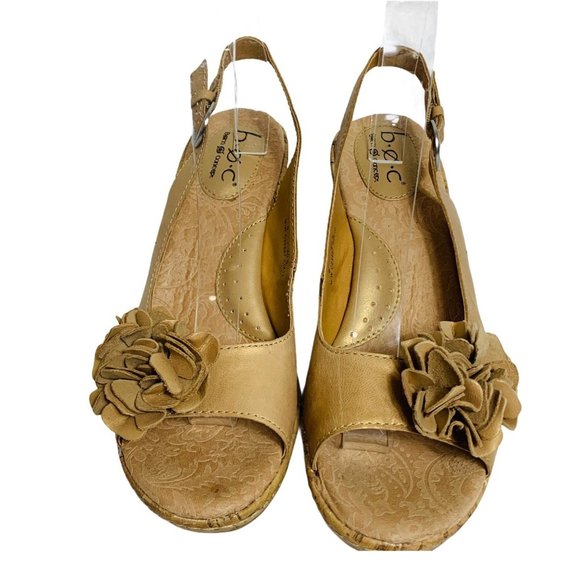 Born Concept BOC Wedge Heel Open Toe Shoes Size 9 - Picture 1 of 8